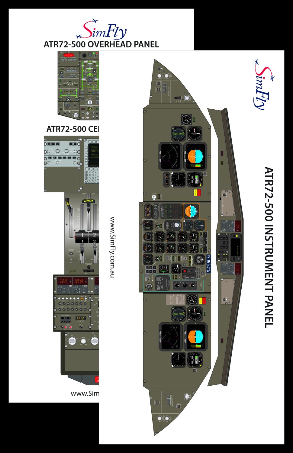ATR 72-500 cockpit poster set