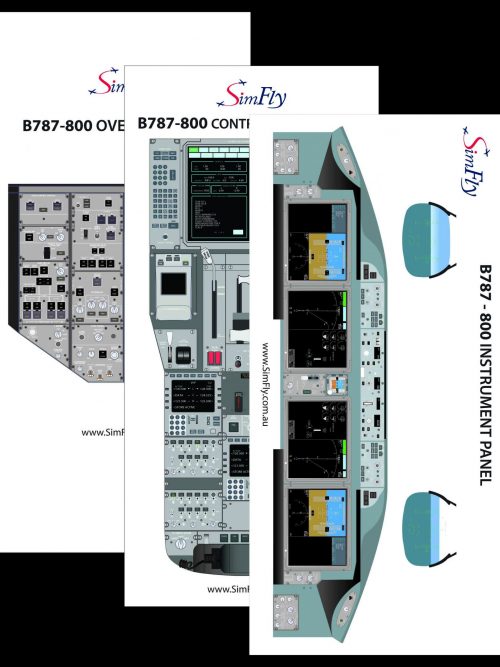 B787-800 3 page cockpit poster set