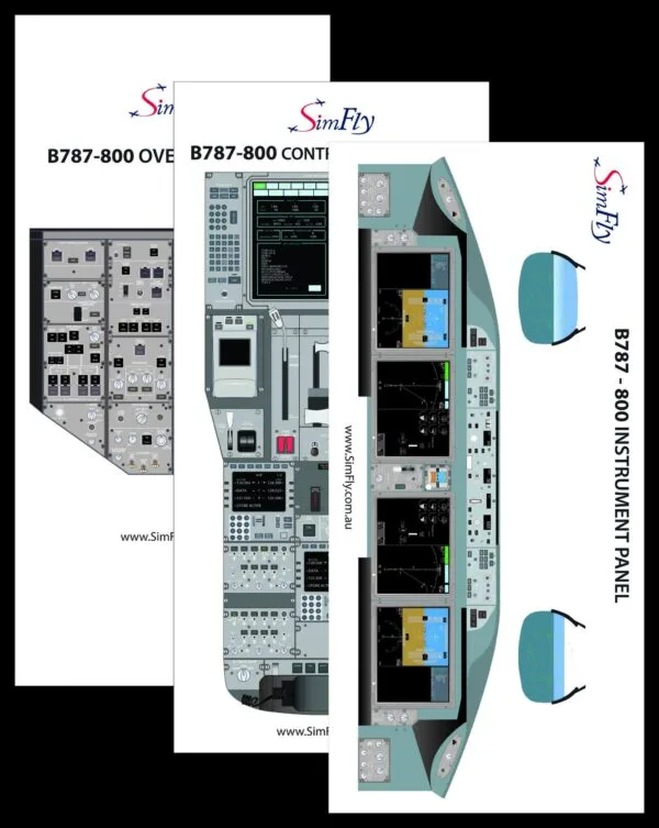 B787-800 3 page cockpit poster set