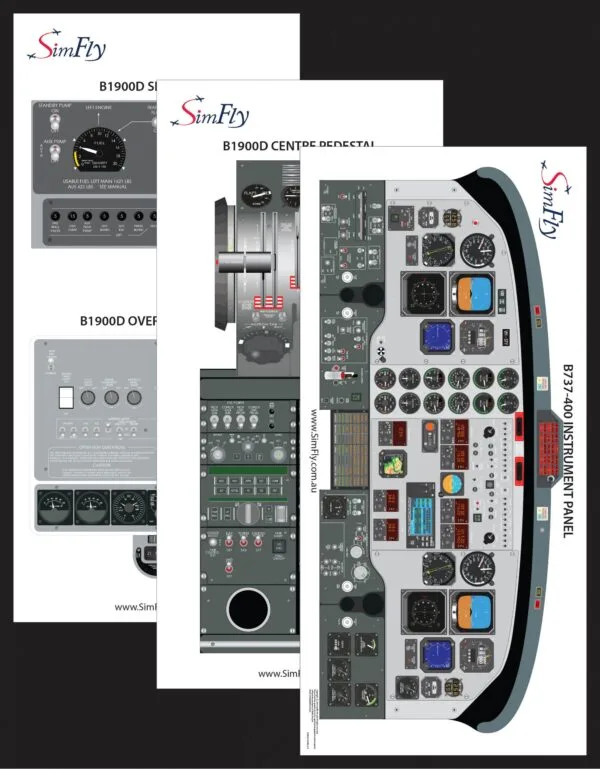 B1900D 3 page cockpit poster set