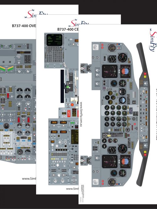 B737-400 3 page cockpit poster set