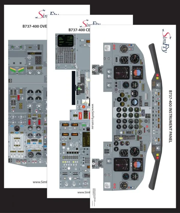 B737-400 3 page cockpit poster set