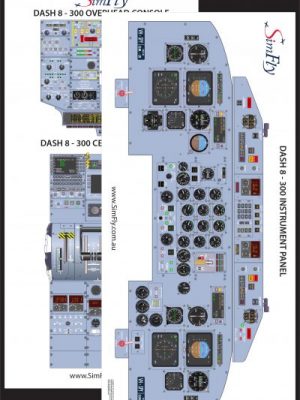 Dash 8-300 2 page cockpit poster set