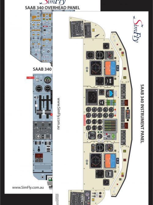 SAAB 340 2 page cockpit poster set