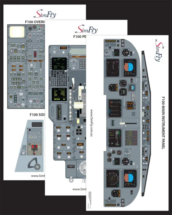 Fokker F100 3 Page Poster Set Config #1