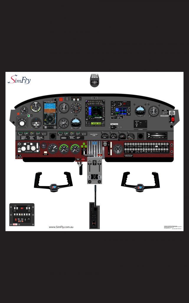 Piper Seneca PA34 cockpit poster