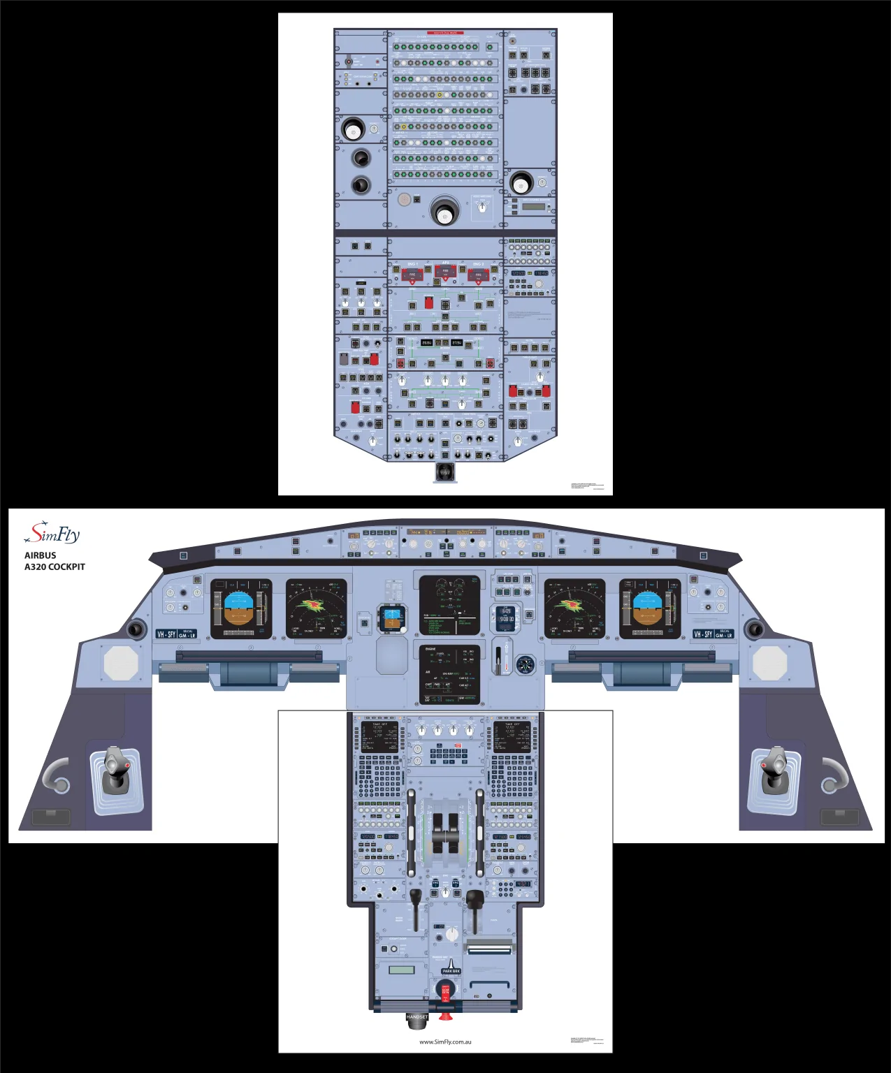 Airbus A320 CFM Engines (Ansett) Config #1 - Full Size Poster Set - SimFly