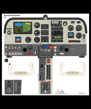 Beechcraft Duchess B76 Garmin Avionics 1 Page Poster