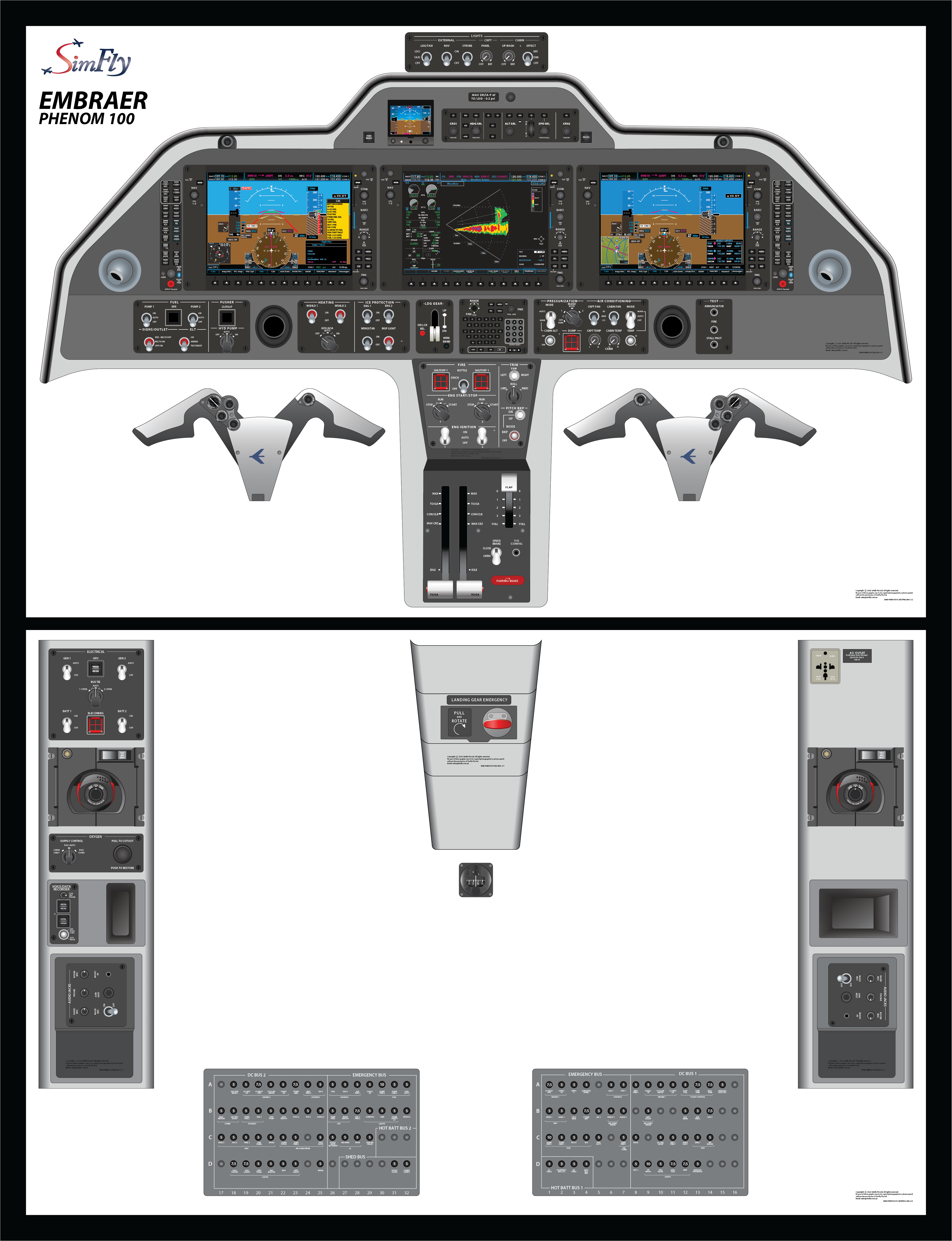 Embraer Phenom 100 Full Size Poster Set